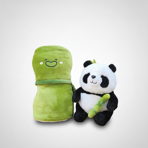 Panda & Bamboo Buddy Soft Toy Set – Plush Duo
