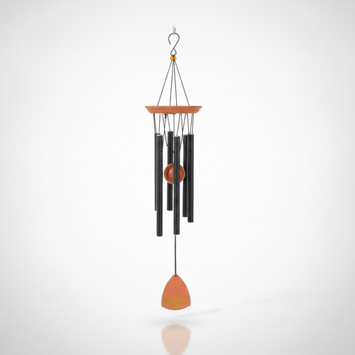 Terracotta & Black Metal Tube Wind Chime