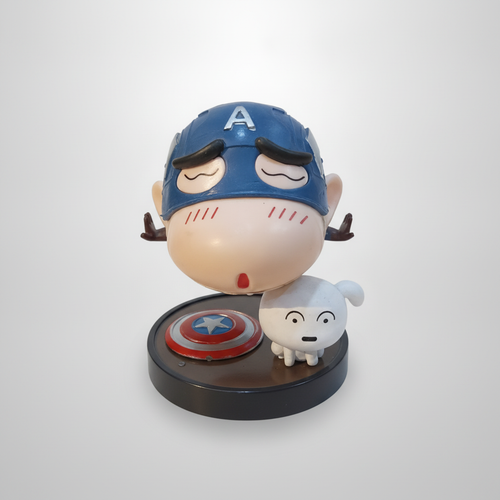 Captain America Chibi Bobblehead Figure with Mini Companion