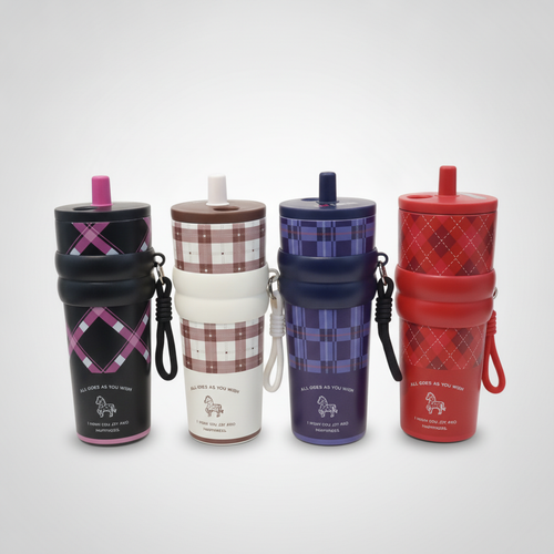 Thermosteel Insulated Bottle with Straw Lid & Carry Strap