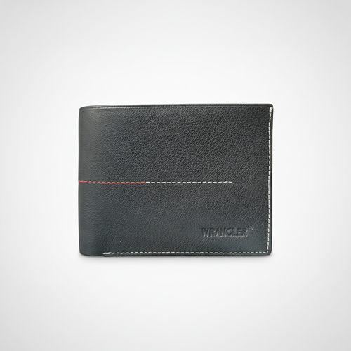 Wrangler Men's Black Leather Bifold Wallet