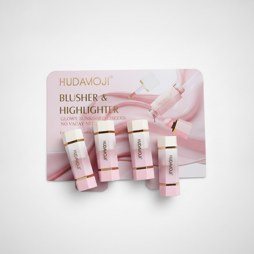 HUDAMOJI Blusher & Highlighter Stick Set – 4 Piece