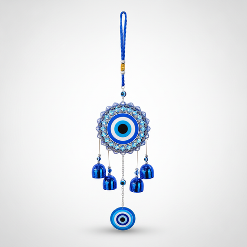 Turkish Evil Eye Wall Hanging with Bells & Mandala Charm
