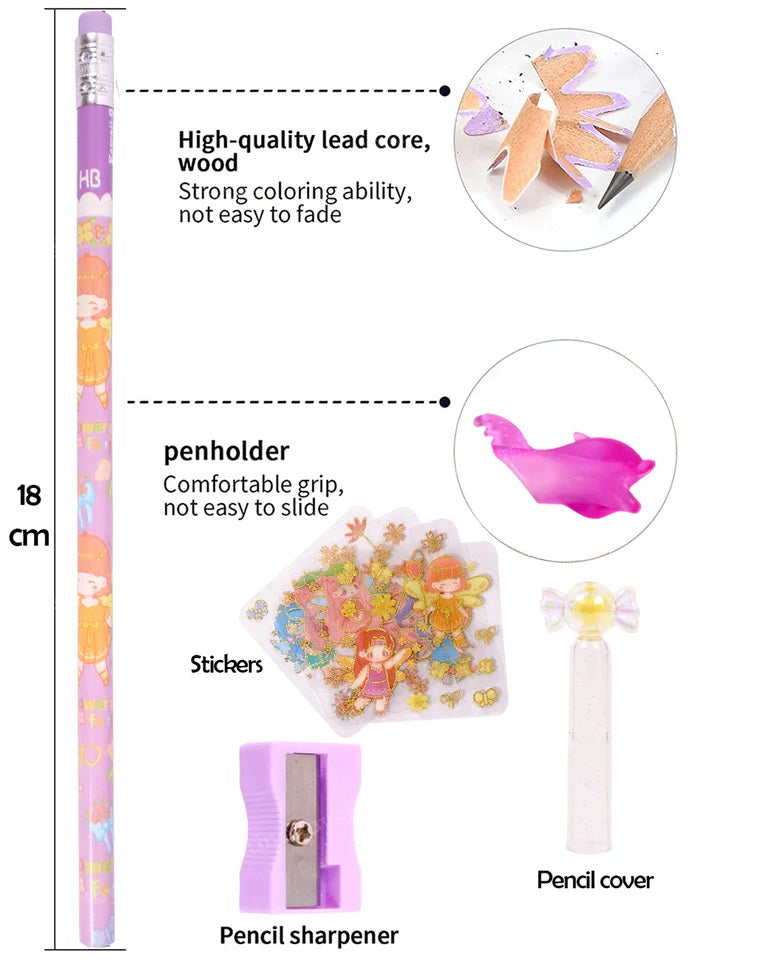 Stylish Pencils Stationary Kit Flower