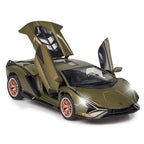 Lamborghini Toy Car Metal Pull Back Diecast Car with Openable Door and Sound Light