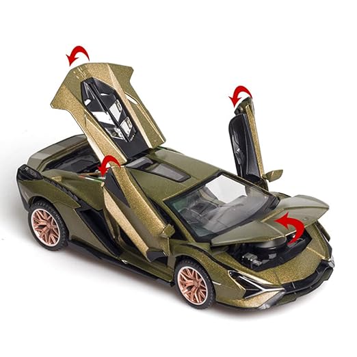 Lamborghini Toy Car Metal Pull Back Diecast Car with Openable Door and Sound Light
