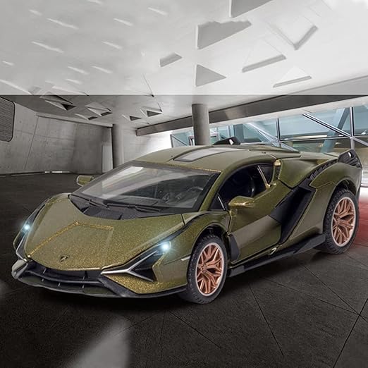 Lamborghini Toy Car Metal Pull Back Diecast Car with Openable Door and Sound Light