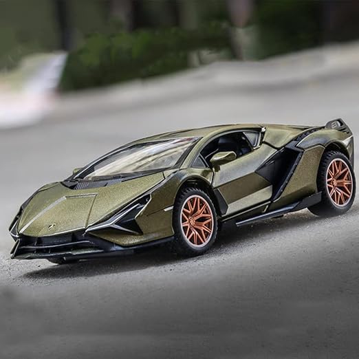 Lamborghini Toy Car Metal Pull Back Diecast Car with Openable Door and Sound Light