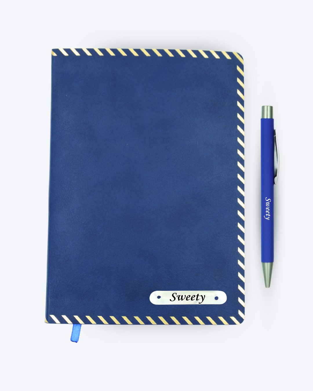 Personalised Golden Dash Notebook & Pen Combo Blue – Abbloo