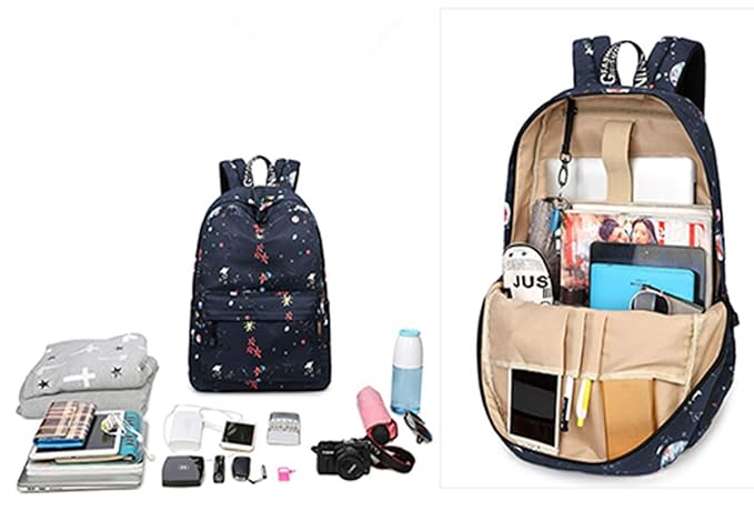 Unisex Printed School College Bags for Boys Girls Casual Bag