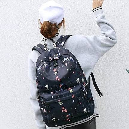 Unisex Printed School College Bags for Boys Girls Casual Bag