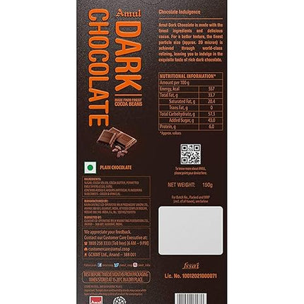 Amul Dark Chocolate Bar 150g