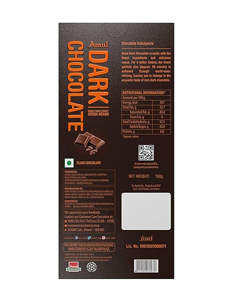 Amul Dark Chocolate Bar 150g