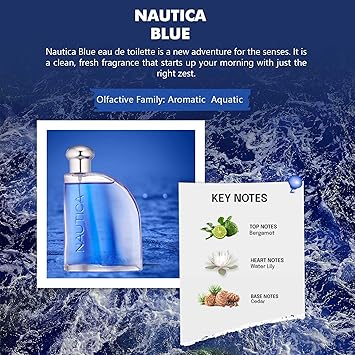 Nautica Blue Eau de Toilette 100ml (1, Fougere Aqueous Woody)