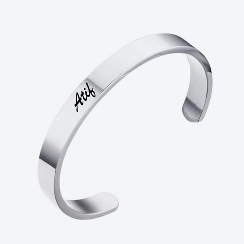Personalised Cuff Bracelet Silver