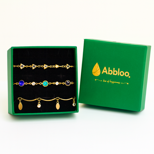 3 Bracelets Combo 18k Gold Platted AD Bracelet