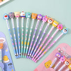 Super Cute HB Pencils with Toy Top Erasers for Art Drawing