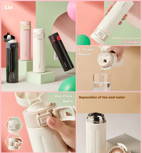 Mini Coffee Travel Mug with Lid Stainless Steel Thermos Water Bottle