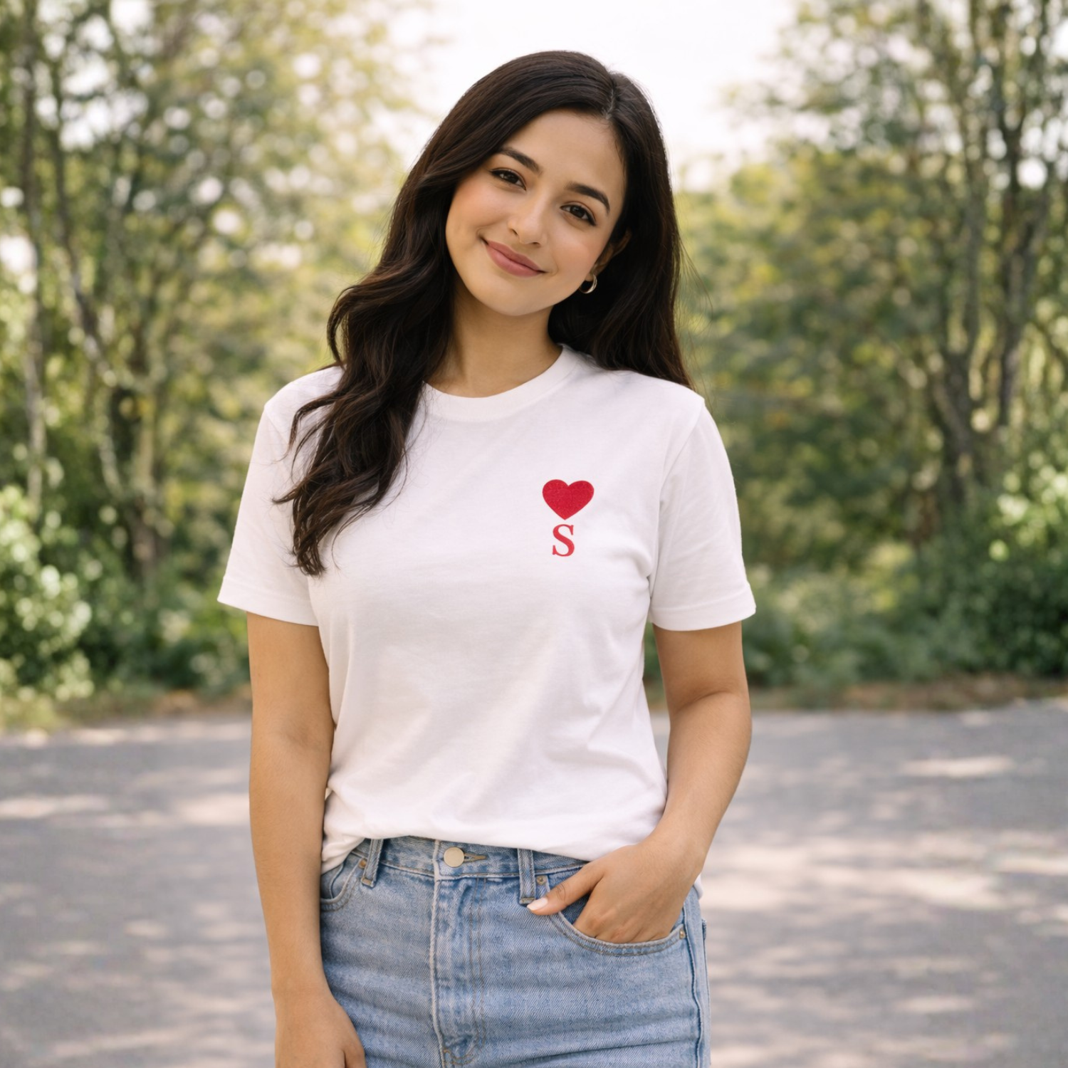 Name Initial Embroidery T-Shirt | All Letters Available | Unisex T-Shirt