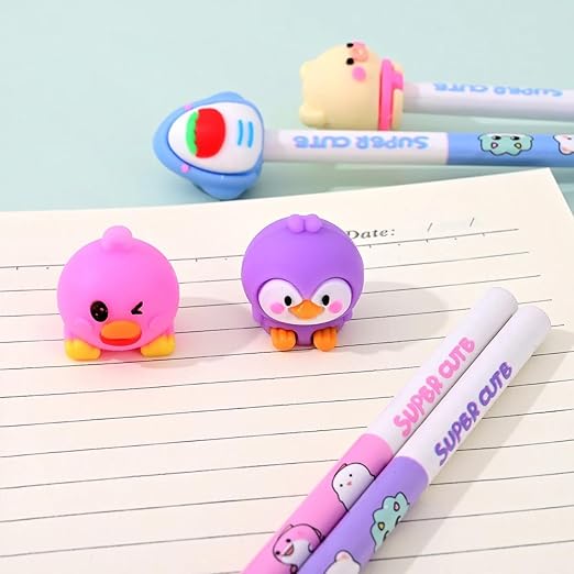 Super Cute HB Pencils with Toy Top Erasers for Art Drawing