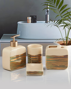 4-Piece Printed Soap Dispenser & Holders Set