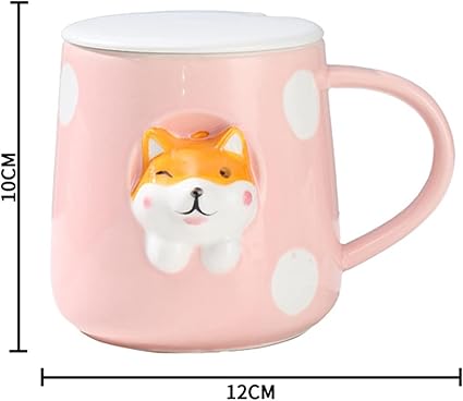 Sassy Shiba Ceramic Cup with Spoon and Lid