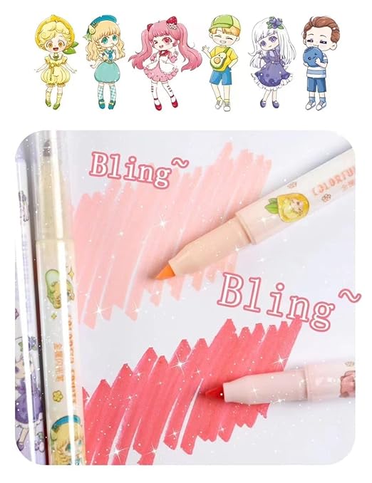 Metallic Glitter Highlighter Marker Pen