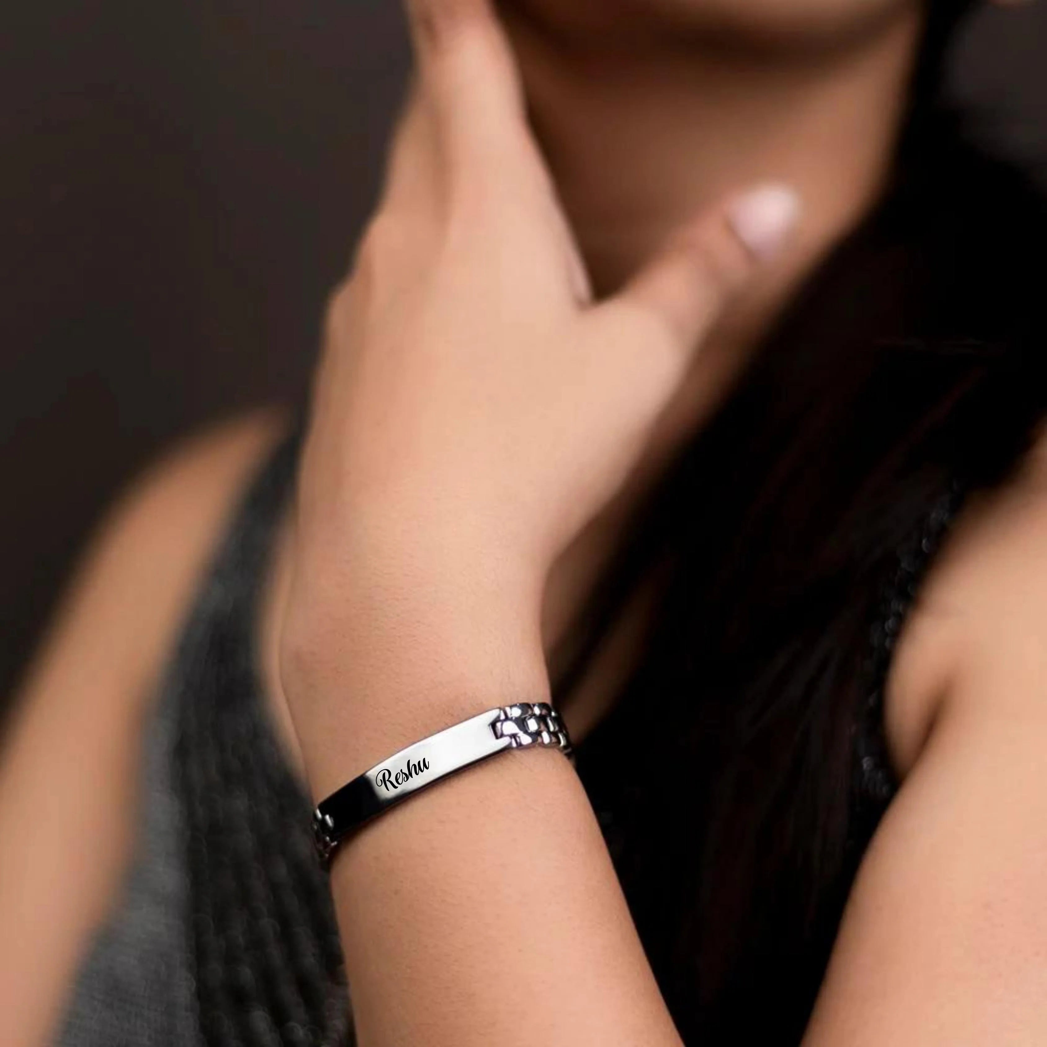 Personalised Chain Bracelet - Black