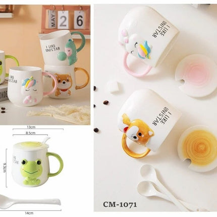 Animal Coffee Ceramic Mug  Frog , Bear , Horse
