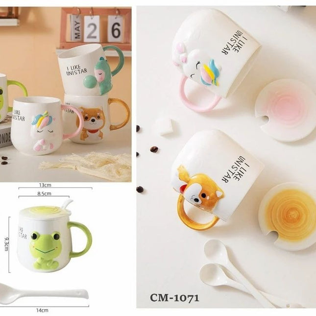 Animal Coffee Ceramic Mug  Frog , Bear , Horse
