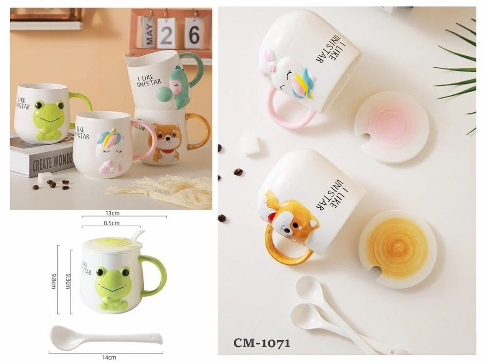 Animal Coffee Ceramic Mug  Frog , Bear , Horse