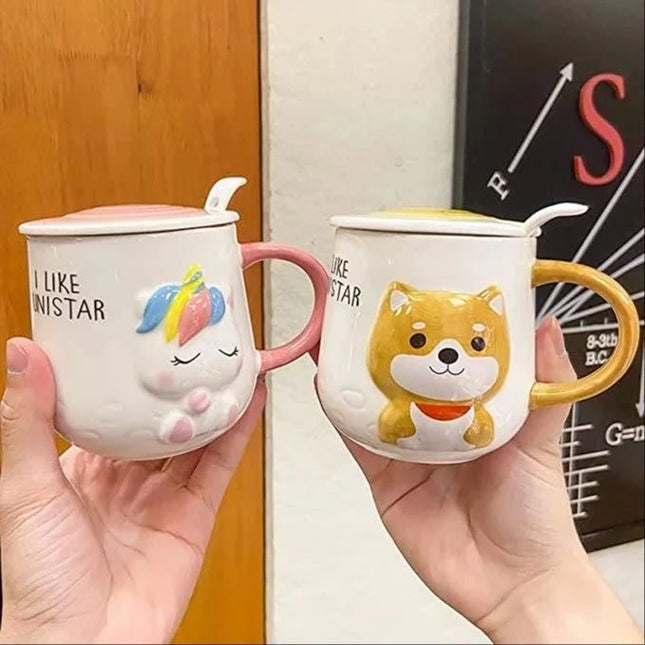 Animal Coffee Ceramic Mug  Frog , Bear , Horse