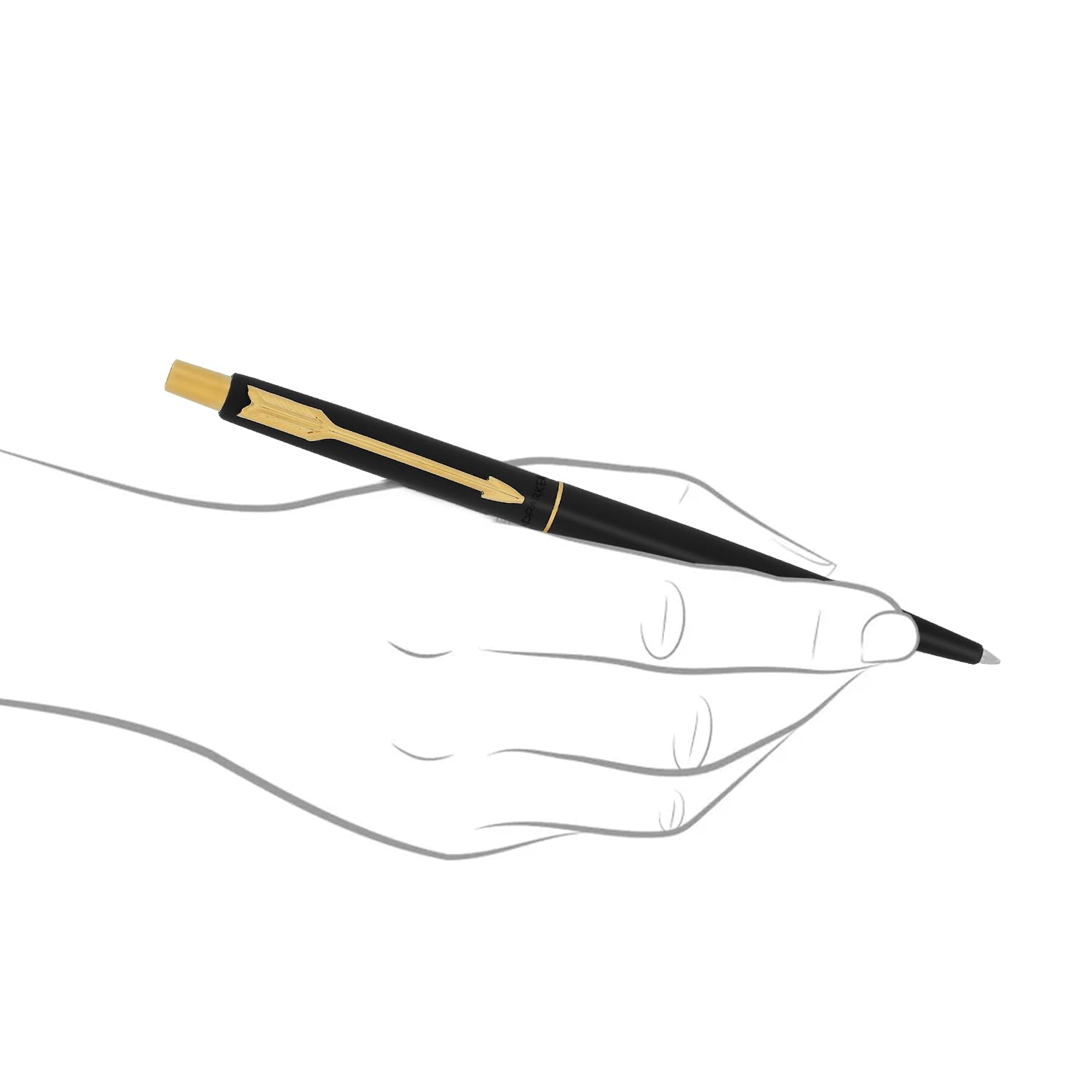 Parker Gift Set | Classic Matte Black Gold Trim Ball Pen with Small A6 Black Note Book