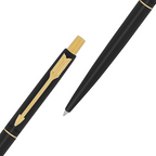 Parker Gift Set | Classic Matte Black Gold Trim Ball Pen with Small A6 Black Note Book
