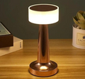 Round Cap Metal Lamp, USB Rechargeable Portable Light, 3 Color Touch Control Light