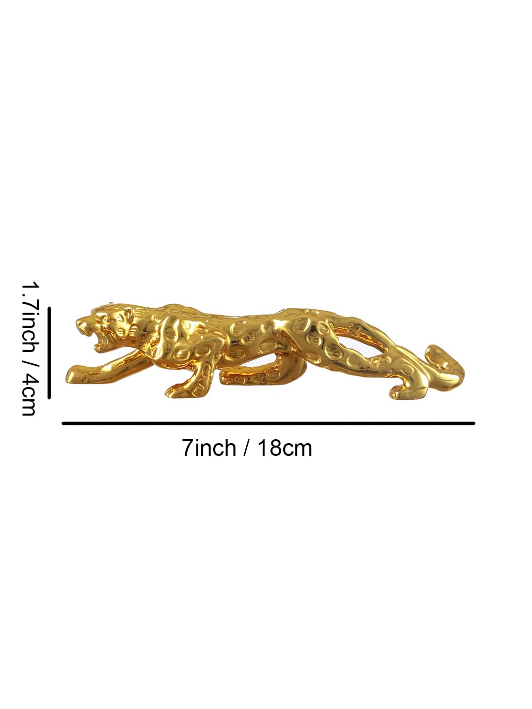 Golden Plated Jaguar Statue Showpiece Decorative Panther / Leopard Figurine Home decoration  inch 18