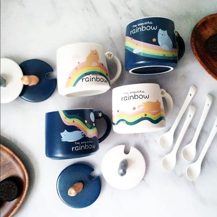 Ceramic Coffee Mug Rainbow Cat
