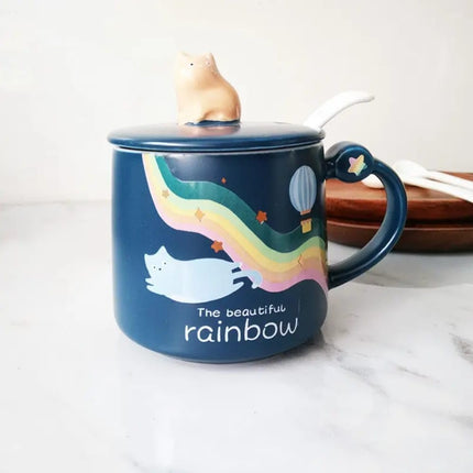 Ceramic Coffee Mug Rainbow Cat