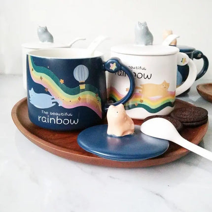 Ceramic Coffee Mug Rainbow Cat