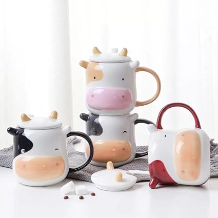 3D Cute Cow Ceramic Mug