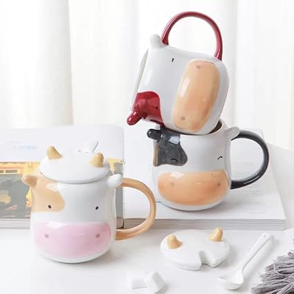 3D Cute Cow Ceramic Mug