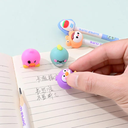 Super Cute HB Pencils with Toy Top Erasers for Art Drawing
