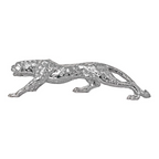 Silver Plated Jaguar Statue Showpiece Decorative Panther / Leopard Figurine Home decoration inch 18