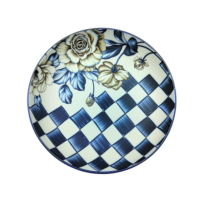Lemon Tree Snack Serving Plate 20 cm Round Ceramic Deep Salad, Pasta Plate Dinner Plates for Kitchen