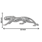 Silver Plated Jaguar Statue Showpiece Decorative Panther / Leopard Figurine Home decoration inch 18