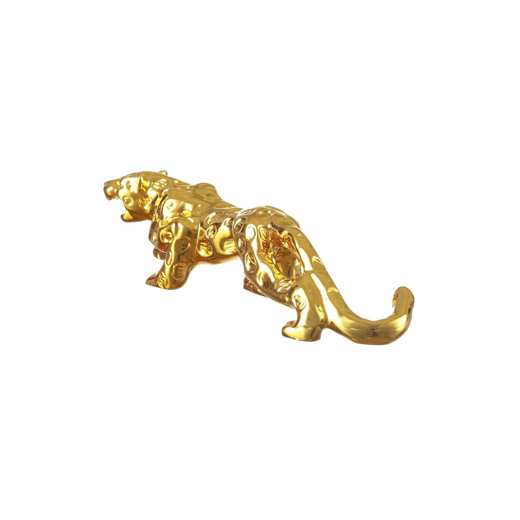 Golden Plated Jaguar Statue Showpiece Decorative Panther / Leopard Figurine Home decoration  inch 18