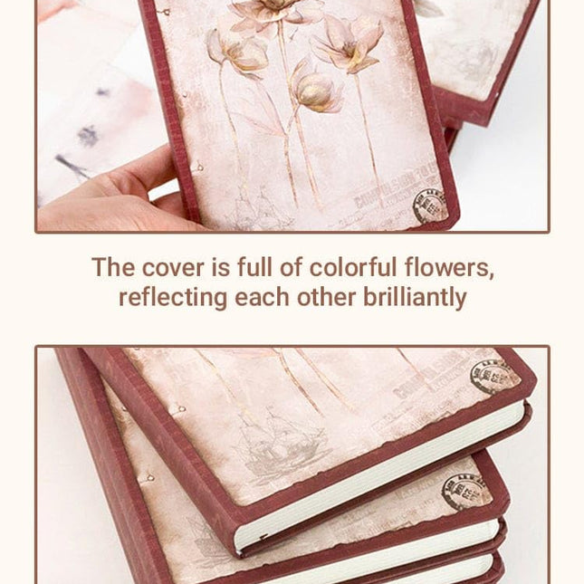 Flower theme Retro Pattern Premium Soft Bound Notebook