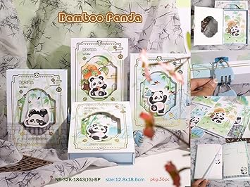 Happy Panda Notebook Diary with Lock & Key