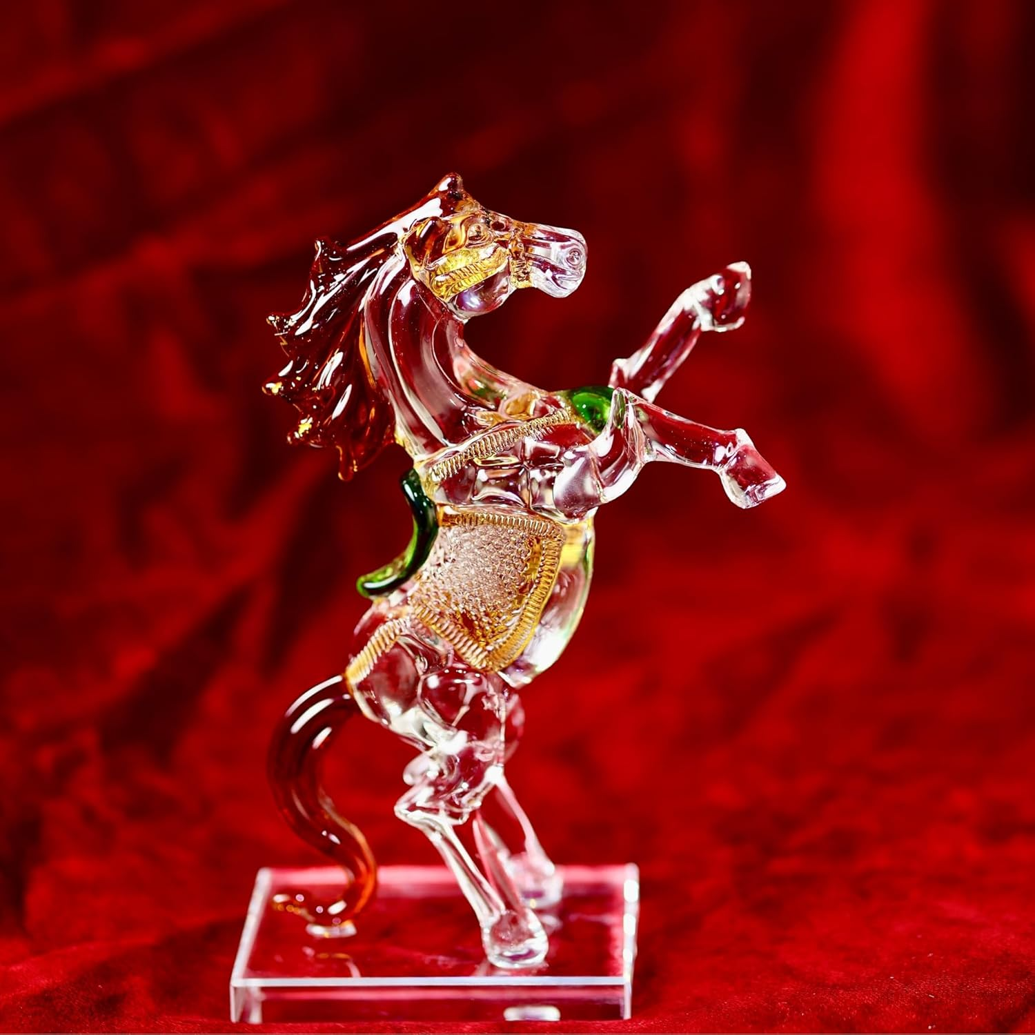 Glass Horse Figurine – Elegant Handcrafted Crystal Decoration  11 inches