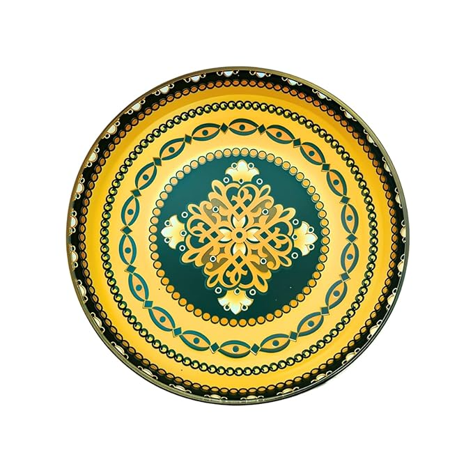 Lemon Tree Snack Serving Plate 20 cm Round Ceramic Deep Salad, Pasta Plate